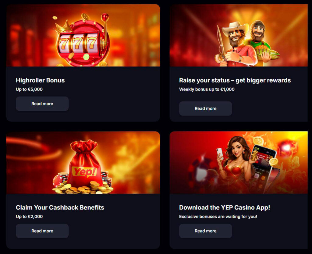 bonuses yepcasino
