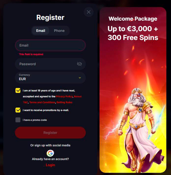 yepcasino registration